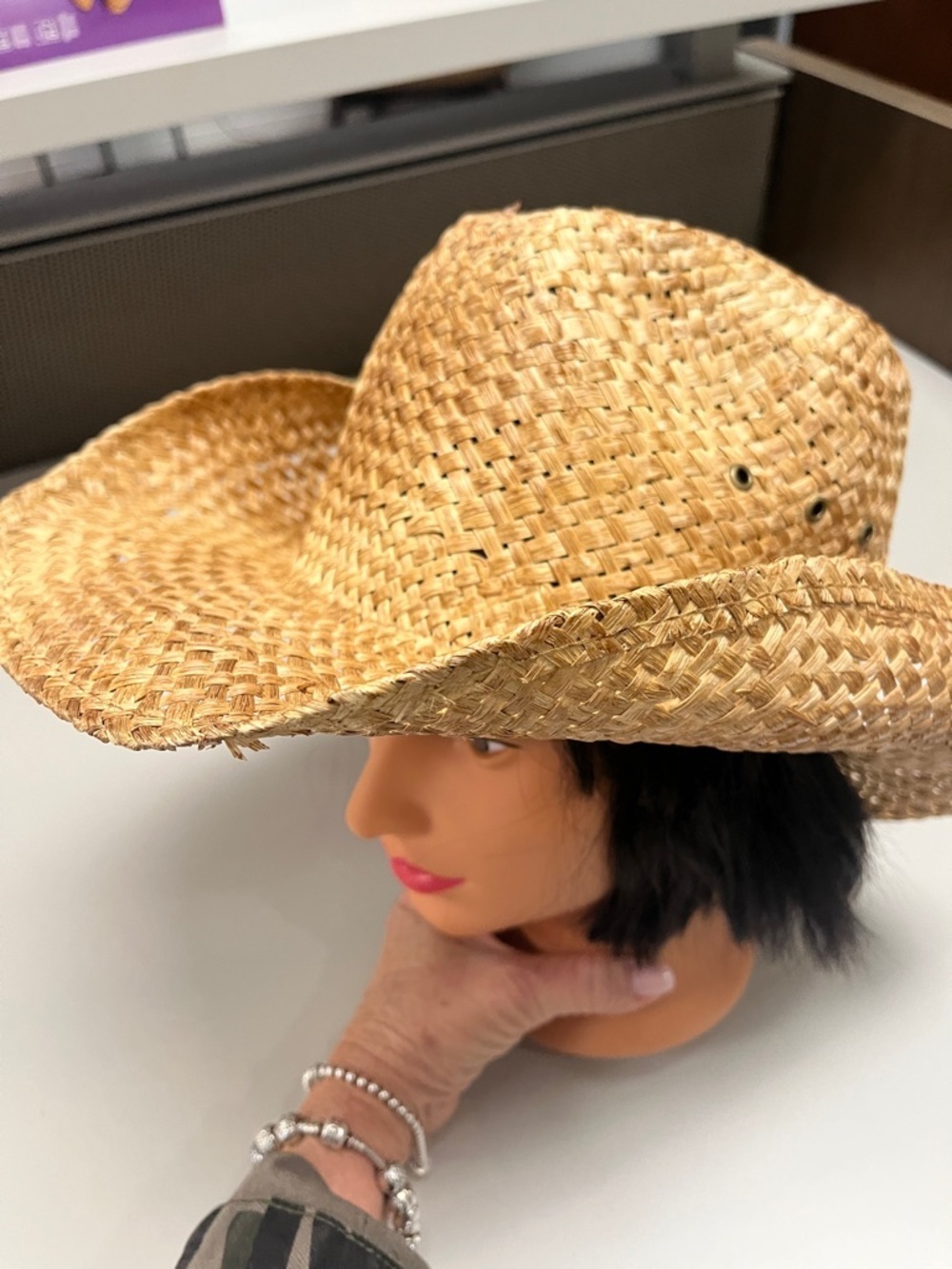 Peter Grimm Straw Cowboy Hat - Natural Tan